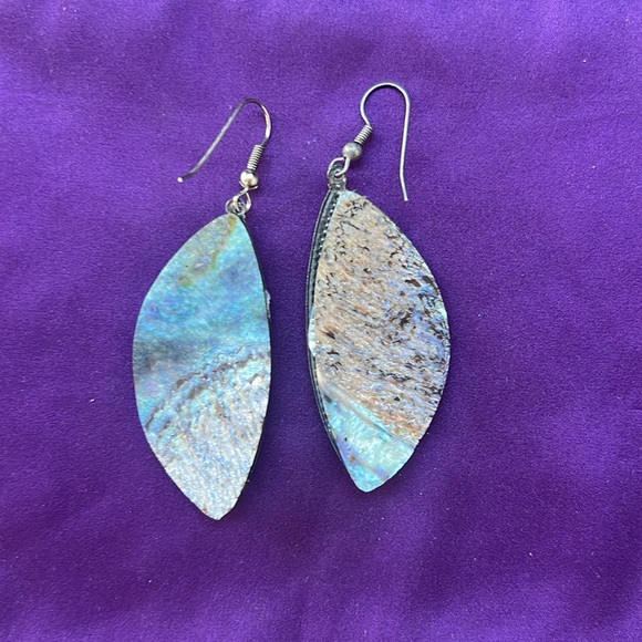Vintage Abalone Shell Teardrop Earrings - Picture 13 of 16